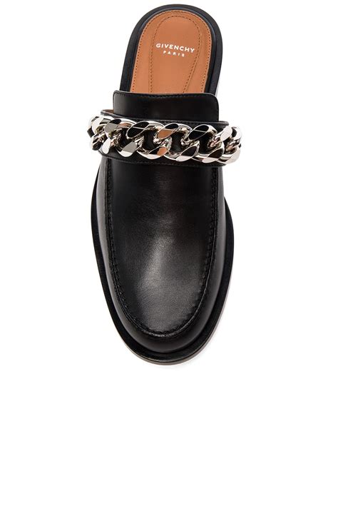 givenchy chain leather loafer slides|givenchy women's slides.